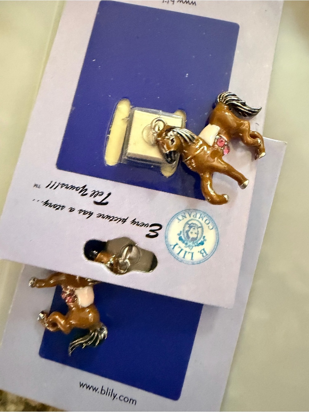 Vintage New Old Stock Italian charm bracelet dangles. B.lily Co. - Picture 6 of 6